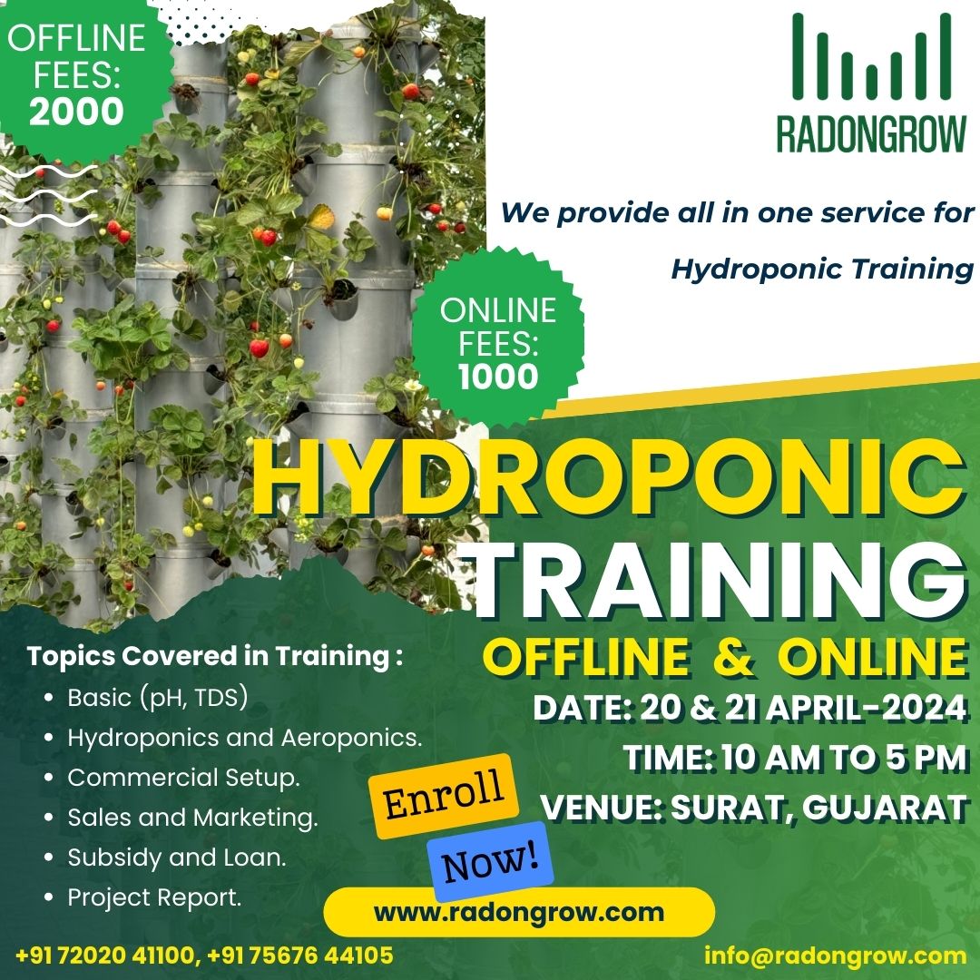 Two Days On-Site (Offline) & Online Hydroponic Training ( IN HINDI).